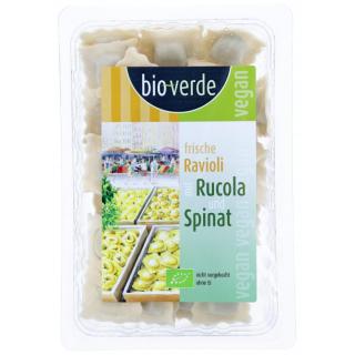 Frische Ravioli mit Rucola-Spinat-Füllung vegan,