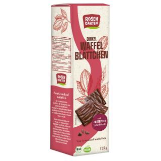 Roseng Waffelblätter in Zartbitter, im Tray, 125 g