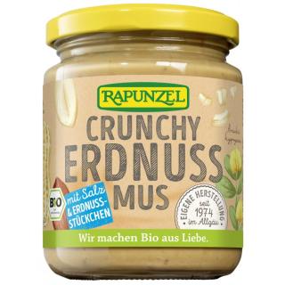 Rapunzel Erdnußmus Crunchy mit Salz, 250 gr Glas