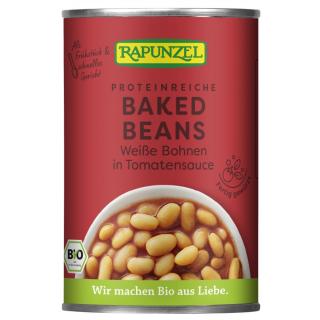 Rapunzel Baked Beans in der Dose, Weiße Bohnen in Tomatensa