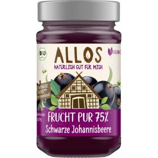 Allos Frucht pur Schwarze, 250 gr Glas