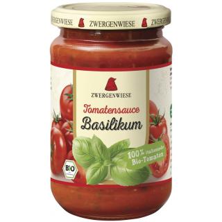 Zwergenw Tomatensauce Basilikum, 350 gr Glas
