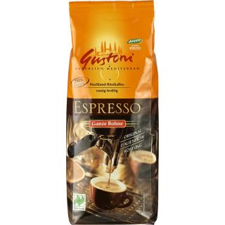 Gustoni Espresso, ganze Bohne, 250 gr Packung
