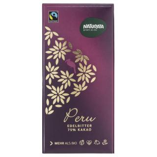 Naturata Edelbitter Schokolade Peru, 75% Kakao, 10