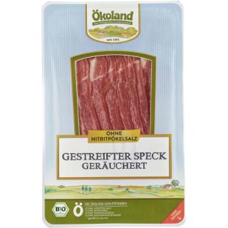 Ökoland Gestreifter Speck in Scheiben, 100 gr Pack