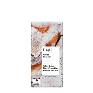 Vivani Weiße Knusper Schokolade, 100 gr Stück