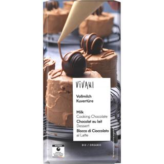 Vivani Vollmilchkuvertüre, 200 gr Stück