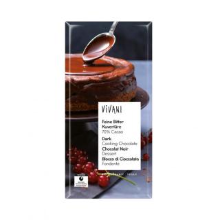 Vivani Bitterkuvertüre, 200 gr Stück