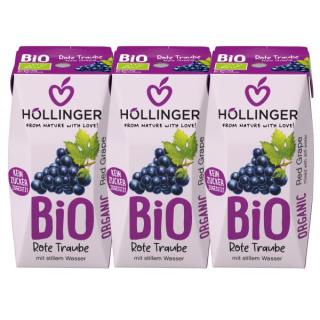 Höllinger Bio Rote Traube, 3x 200 ml Tetra Pack mi